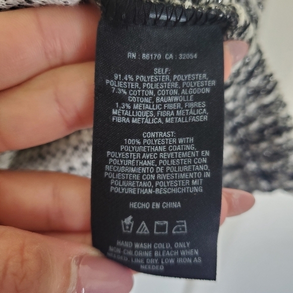 J.O.A Black Metallic Top with Faux Leather Sleeves - Picture 10 of 10